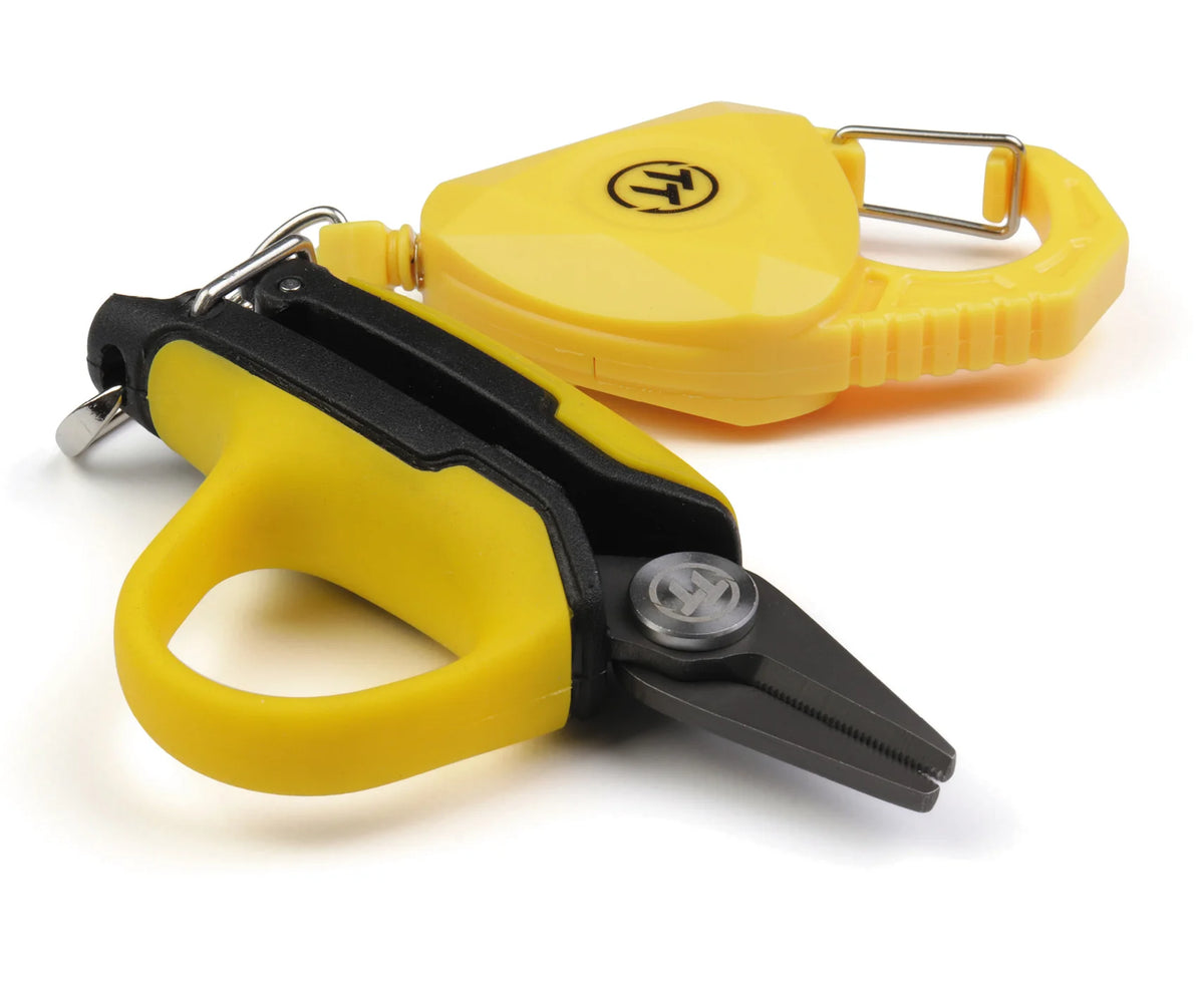 Tackle Tactics Fishing Compact Braid Scissors with Retractable Zinger