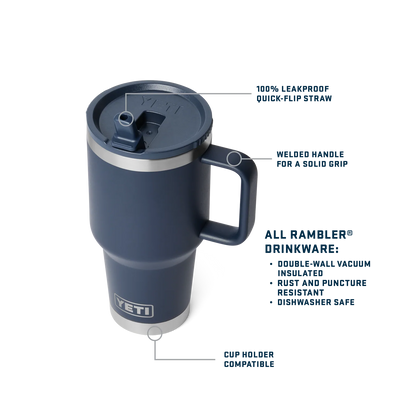 Yeti Rambler 30oz (887ml) Travel Straw Mug