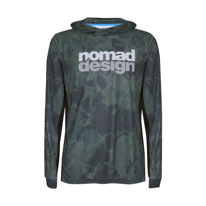 Nomad Hooded Tech Fishing Shirt Forest Camo